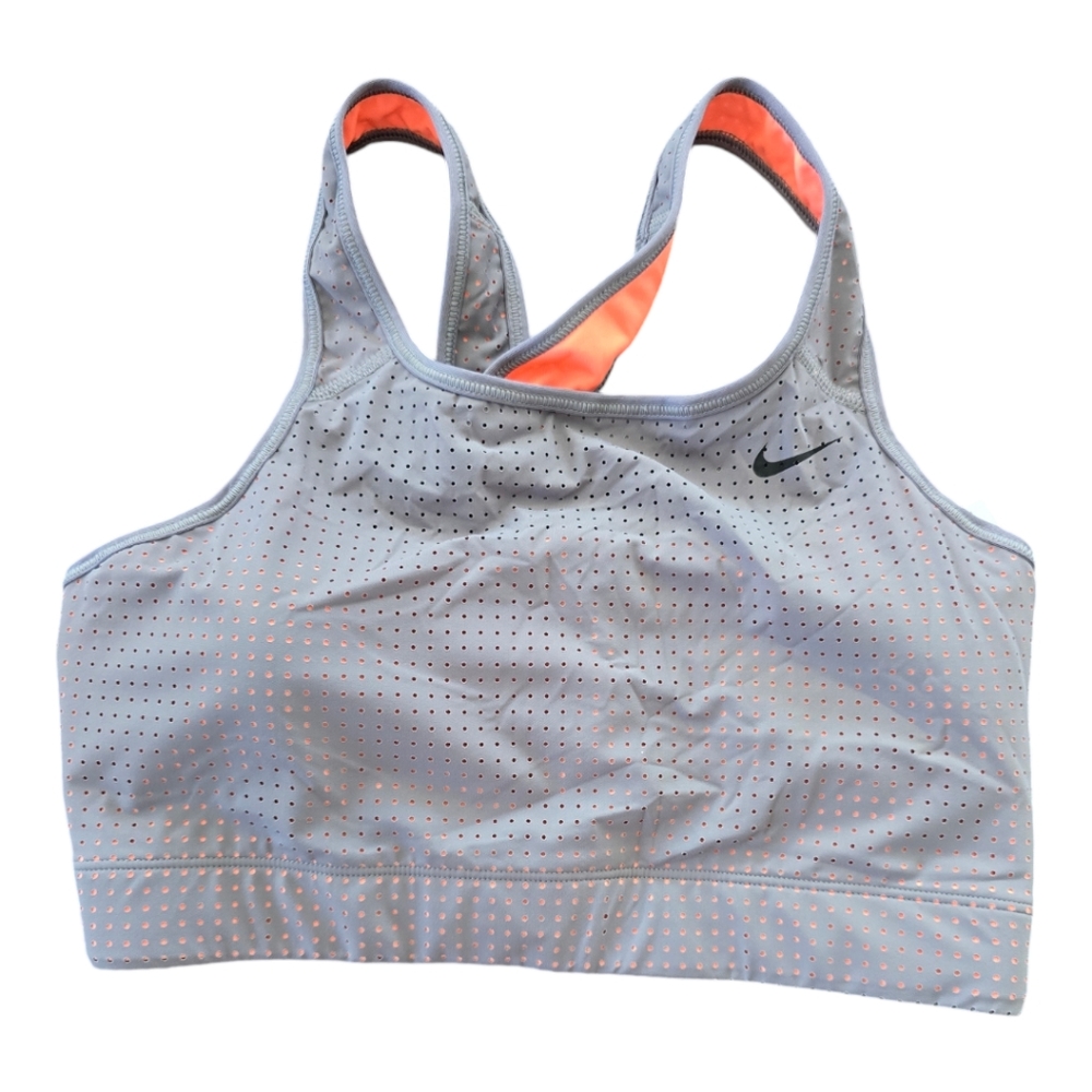 Nike  Womens Sports Bra Medium Intimates Seamless Bra Gray Padded  Athleisure